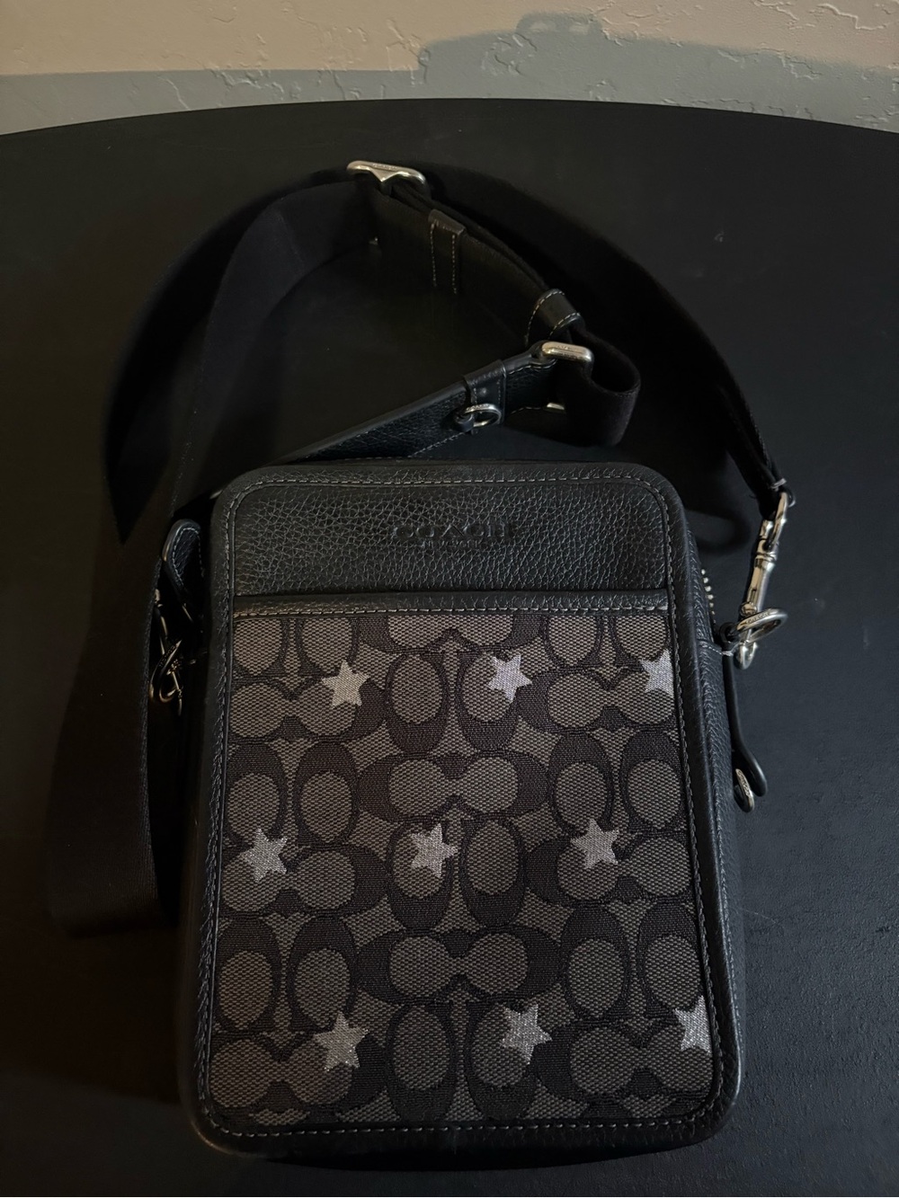 Coach Black Signature Star-Accent Crossbody Belt Bag